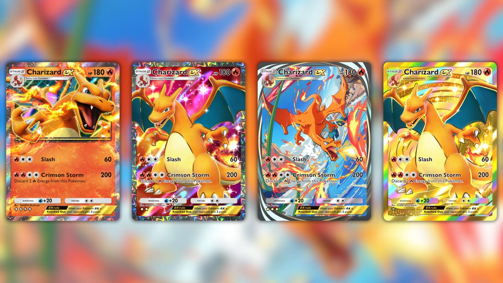 All Charizard ex from Genetic Apex variants in the game (Image via The Pokemon Company)